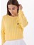 Sarı Kadın Bisiklet Relaxed Saç Örgü Kazak J5SL-KZK7138 1