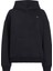 Siyah Kadın Kapüşon Standart Düz Sweatshirt Woven Label Peached Hoodıe 1