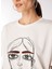 Kırık Beyaz Kadın Basic Nakışlı T-Shirt F4WL-TST0356 4