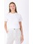 Beyaz Kadın Basic Düz T-Shirt F4WL-TST0758 3