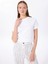 Beyaz Kadın Basic Düz T-Shirt F4WL-TST0758 4