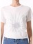Beyaz Kadın Relaxed Nakışlı T-Shirt FC5SL-TST0117 4