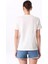 Beyaz Kadın Relaxed Nakışlı T-Shirt FC5SL-TST0117 5