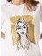 Kırık Beyaz Kadın Relaxed Baskılı T-Shirt F5SL-TST0259 4