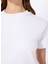 Beyaz Kadın Basic Düz T-Shirt F4WL-TST0758 5