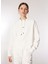 Ekru Kadın Kapüşonlu Loose Fit Blok Sweatshirt C4WL-SWT4809 1