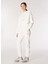 Ekru Kadın Kapüşonlu Loose Fit Blok Sweatshirt C4WL-SWT4809 2