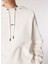 Ekru Kadın Kapüşonlu Loose Fit Blok Sweatshirt C4WL-SWT4809 4