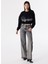 Siyah Kadın Bisiklet Yaka Oversize Sweatshirt TS1250091010 3