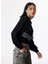 Siyah Kadın Bisiklet Yaka Oversize Sweatshirt TS1250091010 4