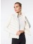 Kırık Beyaz Kadın Dik Basic Kapitone Sweatshirt F4WL-MNT W60 1