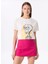 Kırık Beyaz Kadın Relaxed Baskılı T-Shirt F5SL-TST0281 1