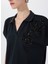Lacivert Kadın Relaxed Payetli T-Shirt F5SL-TST0191 3