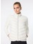 Kırık Beyaz Kadın Dik Basic Kapitone Sweatshirt F4WL-MNT W60 4
