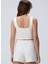 Kırık Beyaz Kadın Cropped Fit T-Shirt 1094243 3