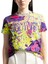 Yuvarlak Yaka Desenli Çok Renkli Kadın T-Shirt 76HAH6P3 2