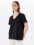 Siyah Kadın Relaxed Nakışlı T-Shirt M5SL-TST1848 3