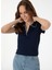 Lacivert Kadın Slim Fit T-Shirt Rıno 4