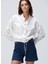 Beyaz Kadın Dik Regular Fit Gömlek 1094888 1