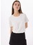 Beyaz Kadın Normal Nakışlı T-Shirt F5SL-TST0086 3
