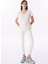 Ekru Kadın Regular Fit Düz T-Shirt TW6240070093018 2