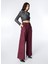 Bordo Kadın Geniş Fit Düz Pantolon SGZB114 3