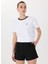 Beyaz Kadın Basic Nakışlı T-Shirt M5SL-TST1849 1