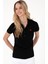 Siyah Kadın Slim Fit Polo T-Shirt GTP-IY025 3