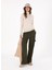 Bej Kadın Tam Balıkçı Slim Fit Düz Kazak E-Feva 4
