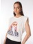 Kırık Beyaz Kadın Bisiklet Yaka T-Shirt F4SL-TST0223 1