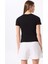 Siyah Kadın Bisiklet Yaka Basic T-Shirt Teo 5