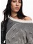 Beyaz Kadın Yuvarlak Standart Desenli Sweatshirt 24WWJF10 3