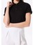 Siyah Kadın Basic Polo T-Shirt Deep 4