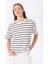Siyah - Beyaz Kadın Bisiklet Yaka Basic T-Shirt K-Melıssa 1