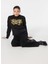 Siyah Kadın Yuvarlak Standart Baskılı Sweatshirt 77HAIE05 1