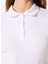 Beyaz Kadın Basic Polo T-Shirt Deep 4