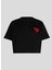 Siyah Kadın Crop T-Shirt A1W17074 1