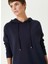 Lacivert Kadın Kapüşon Basic Düz Sweatshirt 1092577 2