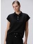 Siyah Kadın Polo Basic Sweatshirt 1094672 3