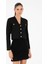 Siyah Kadın V Cropped Fit Düz Hırka Nora-H 1
