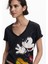 Siyah Kadın Normal Baskılı T-Shirt 25SWTKAG 3
