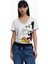 Beyaz Kadın Normal Baskılı T-Shirt 25SWTKAG 2