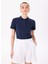 Lacivert Kadın Basic Polo T-Shirt Deep 3