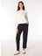 Nakışlı Bisiklet Yaka Basic Kırık Beyaz Kadın Sweatshirt F4WL-SWT0116 2