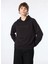 Siyah Kadın Kapüşon Normal Nakışlı Sweatshirt M4WL-SWT-1974 1