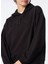 Siyah Kadın Kapüşon Normal Nakışlı Sweatshirt M4WL-SWT-1974 4