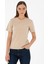 Bej Kadın Slim Fit Düz T-Shirt Sımo 1