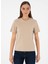 Bej Kadın Slim Fit Düz T-Shirt Sımo 3