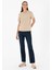 Bej Kadın Slim Fit Düz T-Shirt Sımo 4