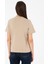 Bej Kadın Slim Fit Düz T-Shirt Sımo 5
